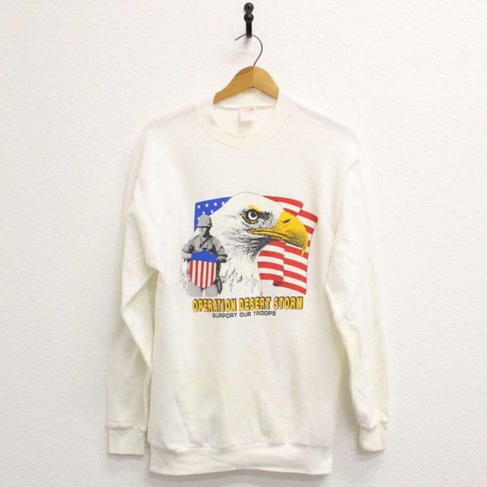Vintage Operation Desert Storm Support Our Troops Sweatshirt Large
